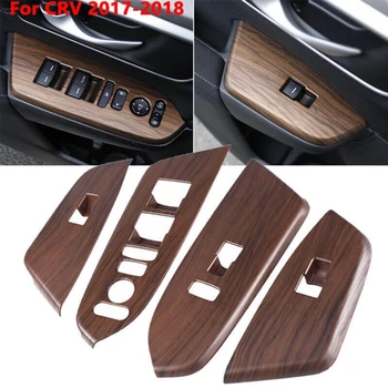 

4Pcs Peach Wood Window Switch Control Panel Cover Trim Fit for Honda CRV 2017-2019