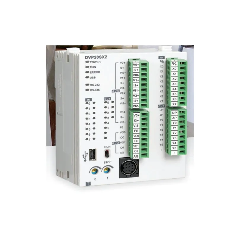 

Original DVP20SX211R PLC 24VDC 8(4AI) 6(2AO) relay output module Analog in box