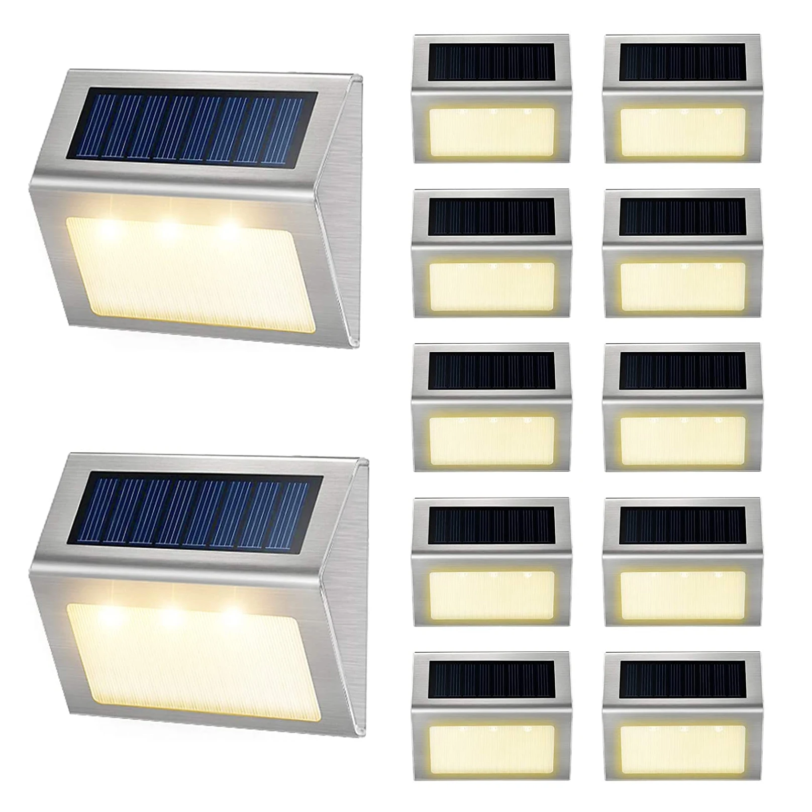 

Pop Outdoor Stainless Steel Led Solar Path Stair Light Waterproof 3 LED Solar Deck Lights Balcony Garden Yard Fence Solar Lights