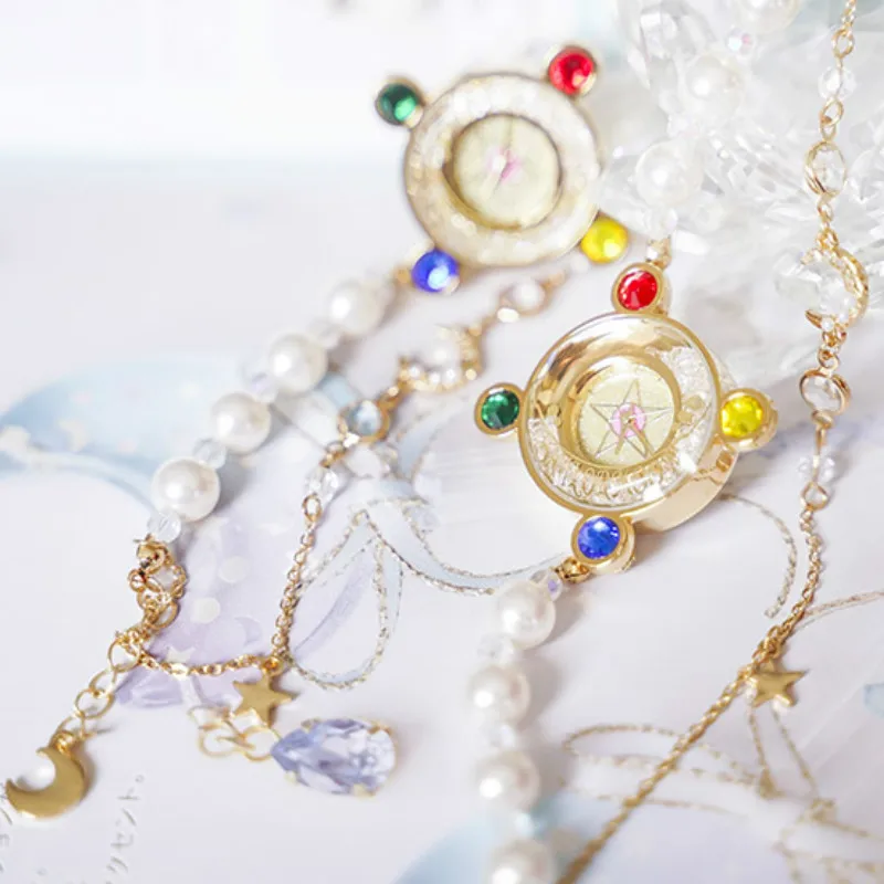 Мультфильм моряк ювелирное изделие в форме Луны крыло браслет наручные часы косплей реквизит-аксессуары подарки кулон