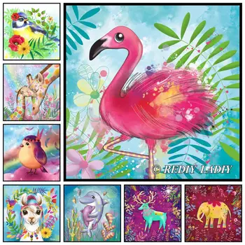 

DIY Diamond Painting Colorful Animal Diamond Mosaic Pattern Full Square/Round Drill Diamond Embroidery Bead Rhinestones Pictures
