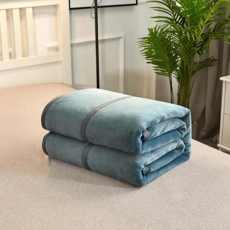 Coral Fleece Warm Bed Blanket Baby Bedspread Plaid Queen King Size Home Linens Toddler Receiving Blankets | Дом и сад