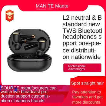 

L2 Touch Bluetooth Earphone True Wireless Earbuds Dual Bass Headset with Noise Canceling Mic for Huawei iPhone Mobile Phone