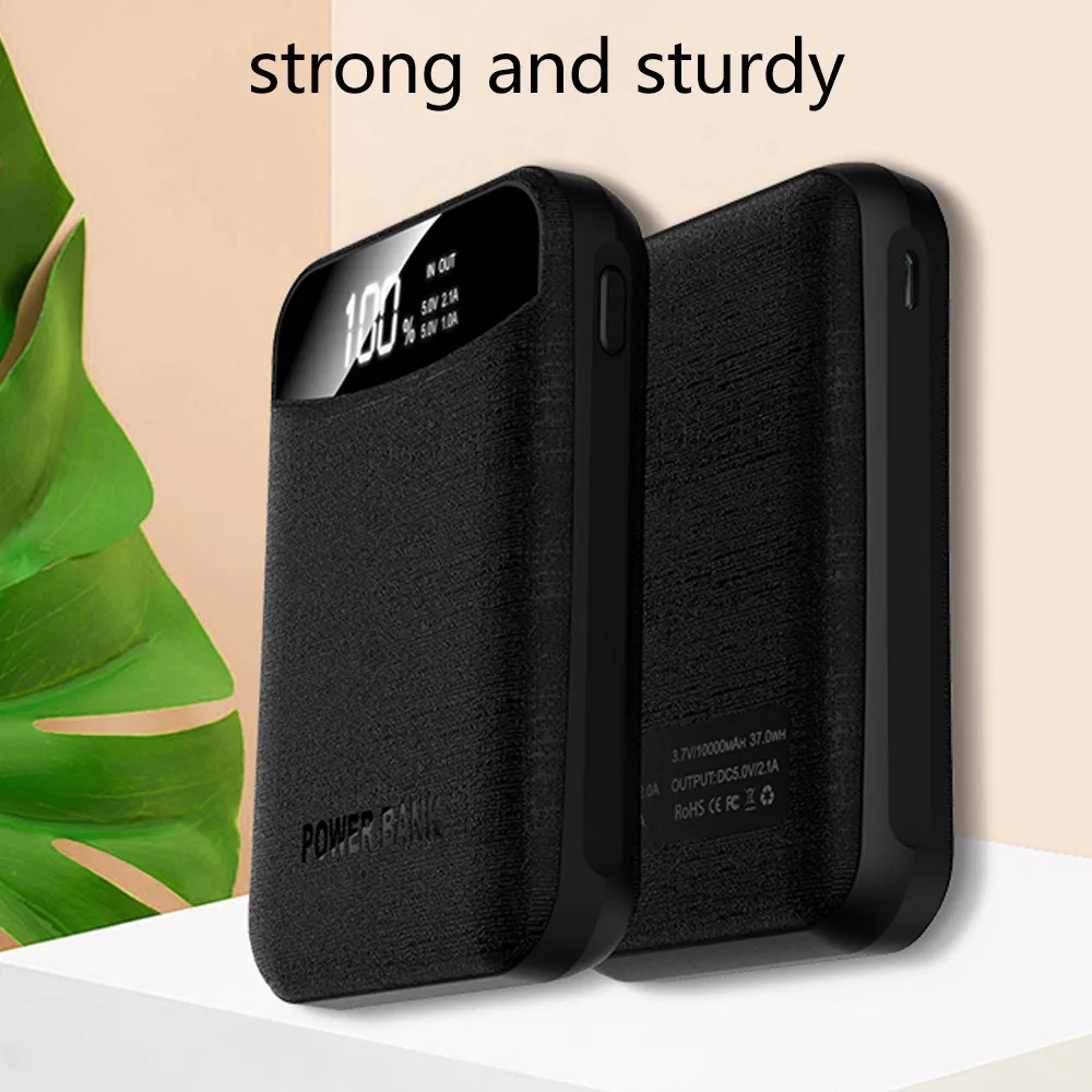 10000 блок питания для Xiaomi Mi 9 8 A3 два usb порта банк питания для huawei зарядное устройство Внешняя батарея цифровой дисплей повербанк