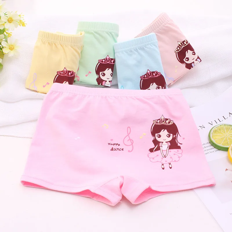 New 4pc/lot Girls Cartoon Underpants Young Girl Boxer Briefs Comfortable Cotton Panties Kids Underwear Baby Girls Clothes - Цвет: Random colors 5PCS