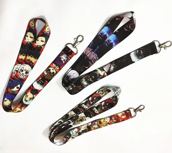 

3 styles Japanese Anime Tokyo Ghoul Keychains Lanyard Neck Key Strap for Phone Keys ID Card