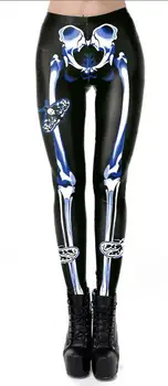 

2019 new Halloween costume skull print leggings stage performance clothing pencil pants for baby graffiti silver sexy leggings