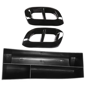 

Car Co-Pilot Glove Storage Box Container Tray Organizer with Exhaust Muffler Tail Tip Pipe Trim Cover Frame
