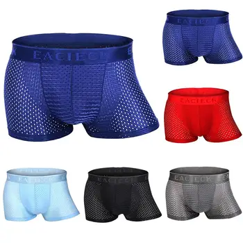 

Ultra-thin Ice Silk Men Boxer Underwear Men U Convex Boxer Men Underwear Mesh Boxers Trunks Men Underwear ropa interior hombre