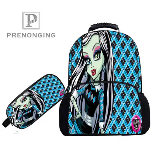 Изготовленный На Заказ 17 дюймов с принтом monster high рюкзаки пеналы для ручек 3D