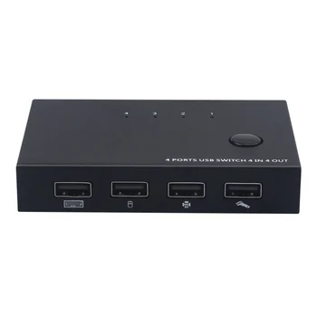 

New 4 IN 4 Out USB Switcher For Keyboard Mouse Printer Computer Plug And Play 4 Ports USB KVM Switch Box USB Sharer Splitter Box