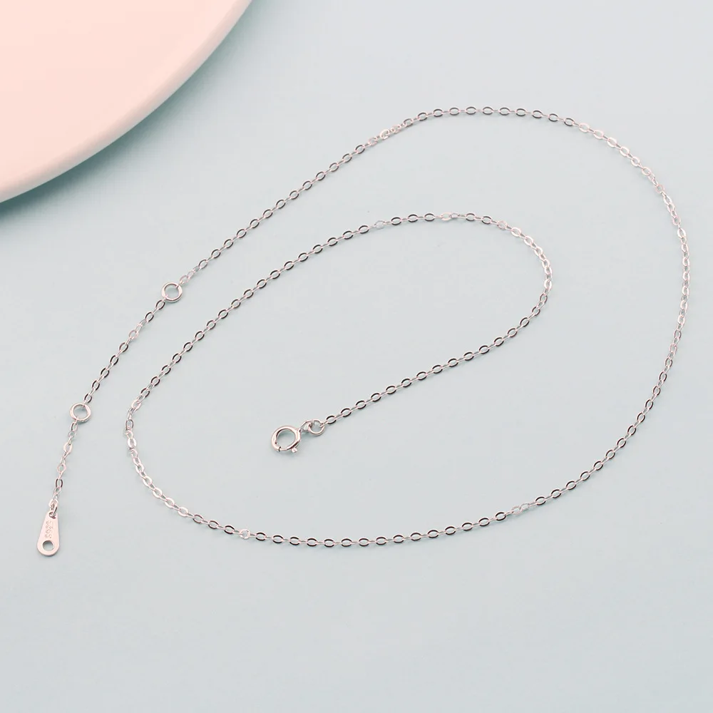 

New Style S925 Sterling Silver Necklace Pressure Light Cross Chain Ultra-Fine Super Shiny Choker Summer Women's Accessories DIY