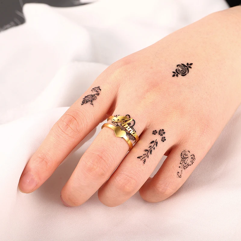 Voorkoms Ring Tattoo Design Men Women Waterproof Temporary Body Tattoo