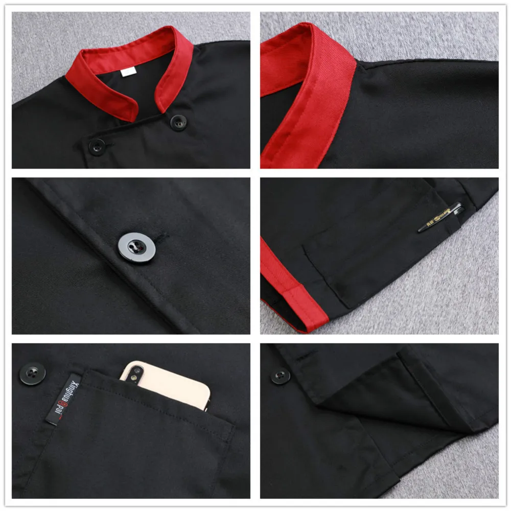5 colors Restaurant Uniforms Shirts Short Sleeve Chef Jacket Unisex Food Service Hotel Kitchen Work beauty apron Sushi uniform