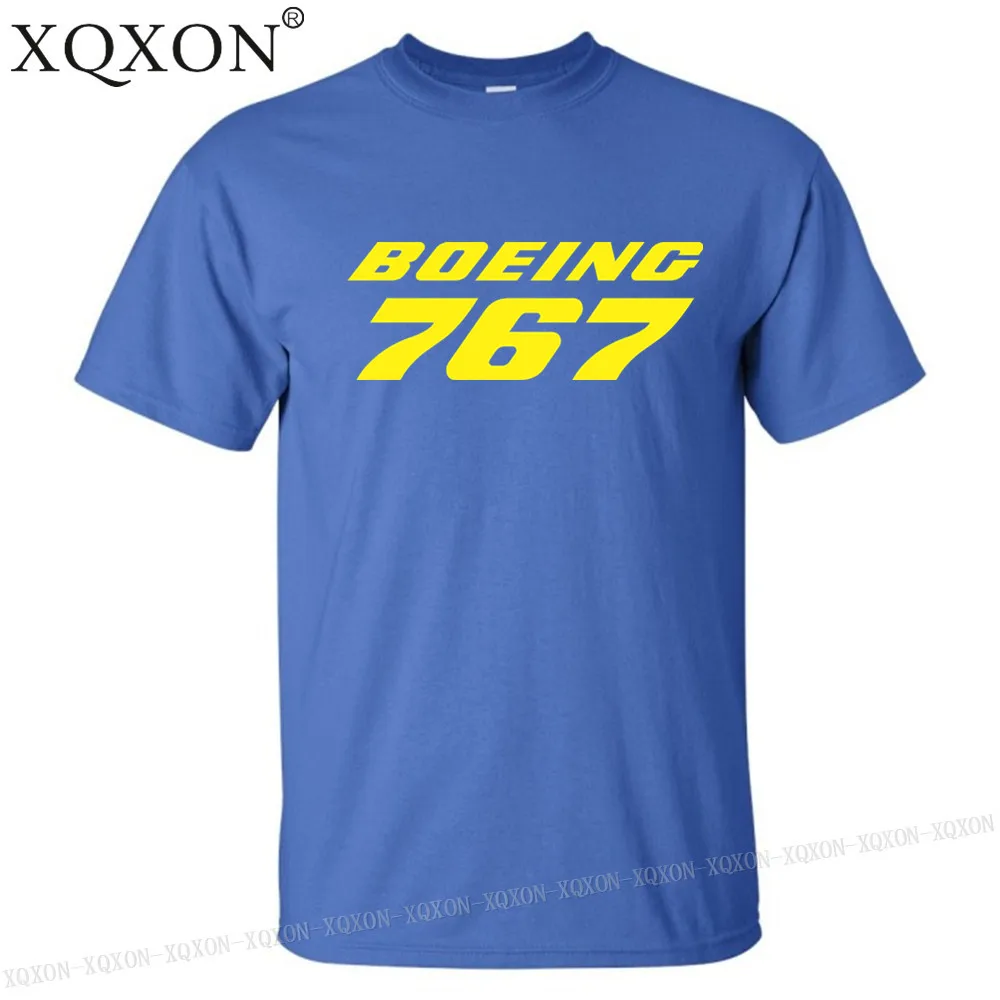 XQXON-американский размер, Мужская футболка Boeing 767, дизайнерская летняя хлопковая футболка высокого качества, новая мужская футболка, футболки, топы K709 - Цвет: Blue
