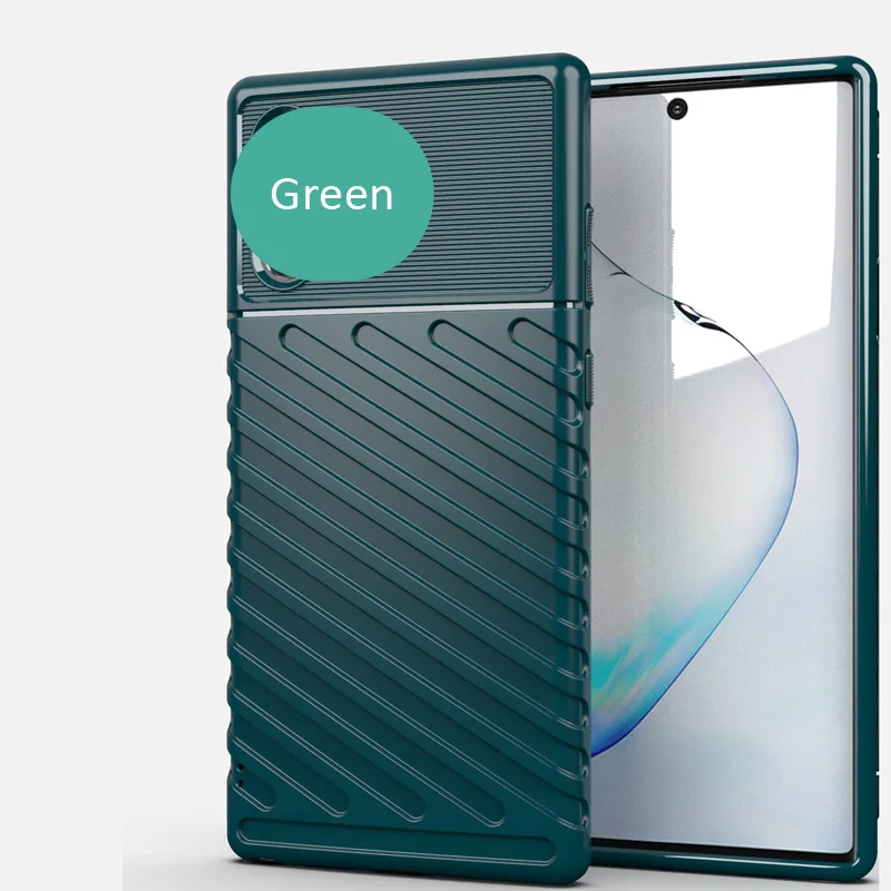 Rugged Shield Case For Samsung Galaxy Note 10 Plus Defender Armor Drop resistance Cover - Цвет: Green