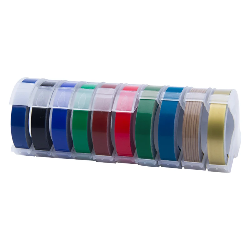 UniPlus Motex E101 производитель этикеток для Dymo 3D тиснение этикеток ленты ручная лента этикеток для принтера 9 мм ПЕЧАТНАЯ МАШИНКА - Цвет: 10pcs-5