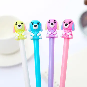 

12Pcs/pack Creative Cute Kawaii Dog Gel Pens Cartoon Anime School Office Animal Blue Ink Funny Kawai Pencil Case Bag Stationery