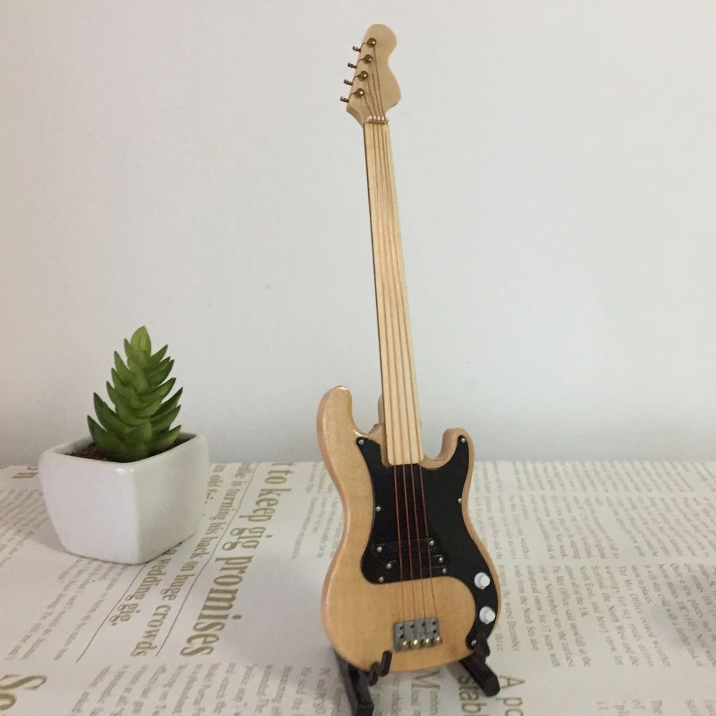 1/6 Delicate Wooden Electric Bass Model Musical Instrument for Action Figures   Kit #1