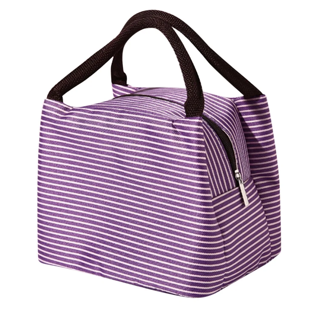 Унисекс Открытый Мода простой стиль большой емкости водонепроницаемый мешок для обеда - Цвет: Фиолетовый