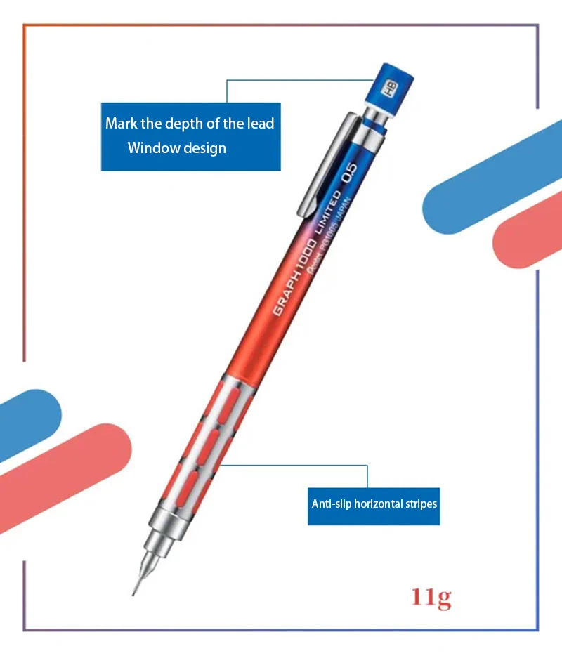 japão pentel gradiente cor metal handshake baixo centro de gravidade atividade de desenho mecânico de lápis