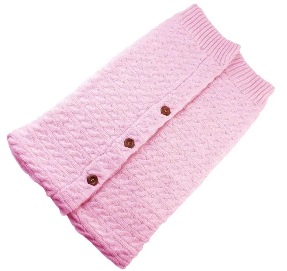 Детские зимние теплые спальные мешки кнопка для детской одежды вязанные пеленки обертывание пеленание коляска обертывание Малыша Одеяло для сна сумки - Цвет: Белый