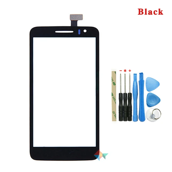 Высокое качество 5," для Alcatel One Touch Scribe HD OT8008 OT-8008A сенсорный экран дигитайзер Переднее стекло объектив сенсорная панель - Цвет: Black With Tool