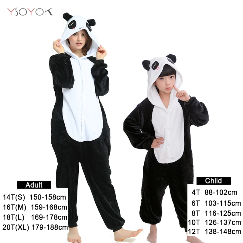 Пижамы кигуруми, единорог, Onesie, аниме, единорог, Стич панда, комбинезон, зимние комбинезоны, одежда для маленьких девочек, пижамы для детей, одежда для сна для мальчиков - Цвет: Panda