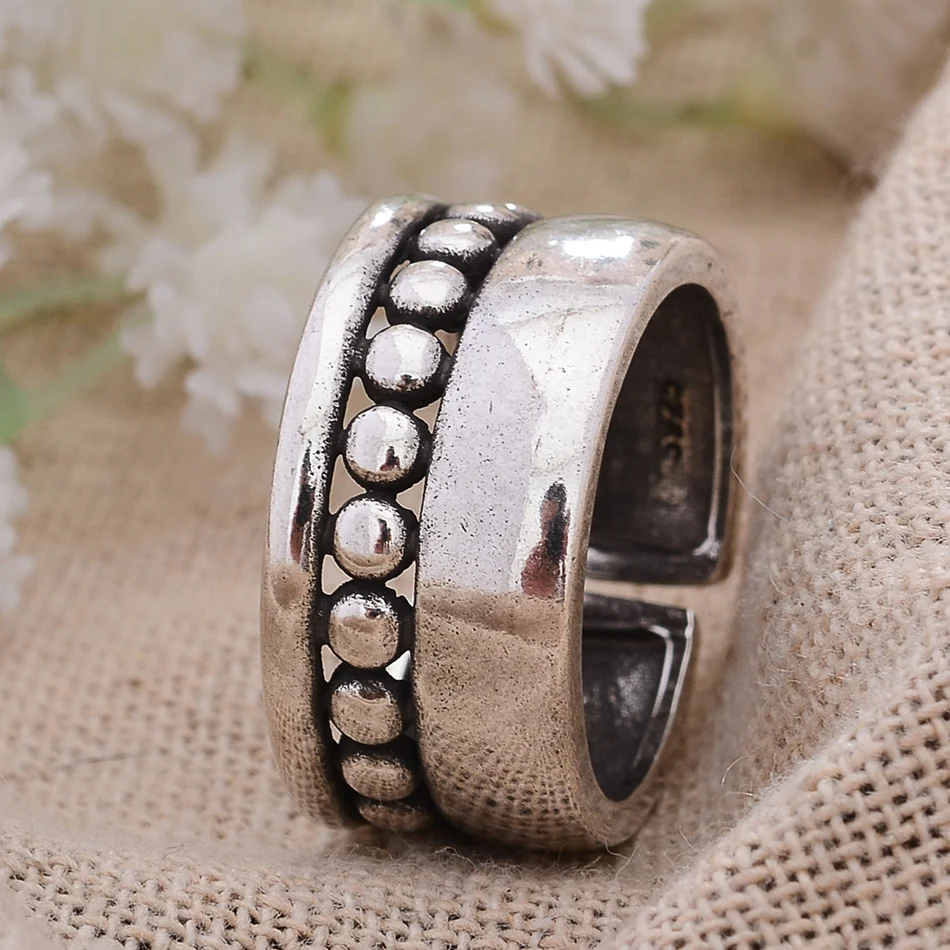 Silver Rings Silver Ring Vintage Simple Little Ball Thai Silver Female Open Party Rings For Women Hand Jewellery Accessories No Fade