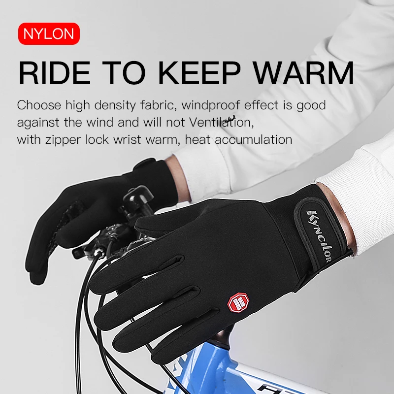Winter Gloves Outdoor Sport Touch Screen Bicycle Bike Cycling Running Gloves For Men Women Windproof Simulated Warm Eldiven 6