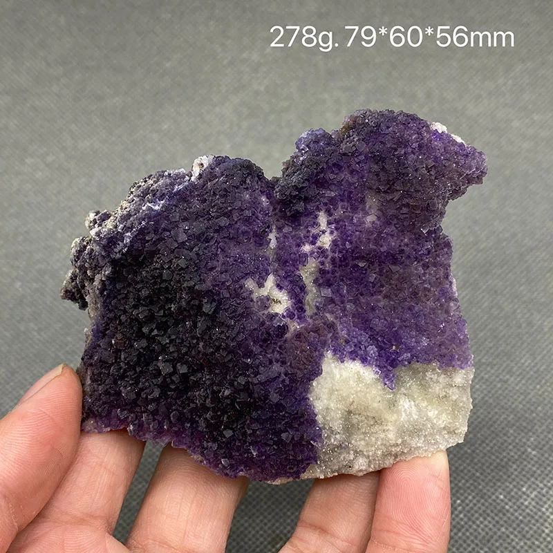 

100% натуральный пурпурный кластер флюорита, минералы, образцы драгоценных камней и кристаллов