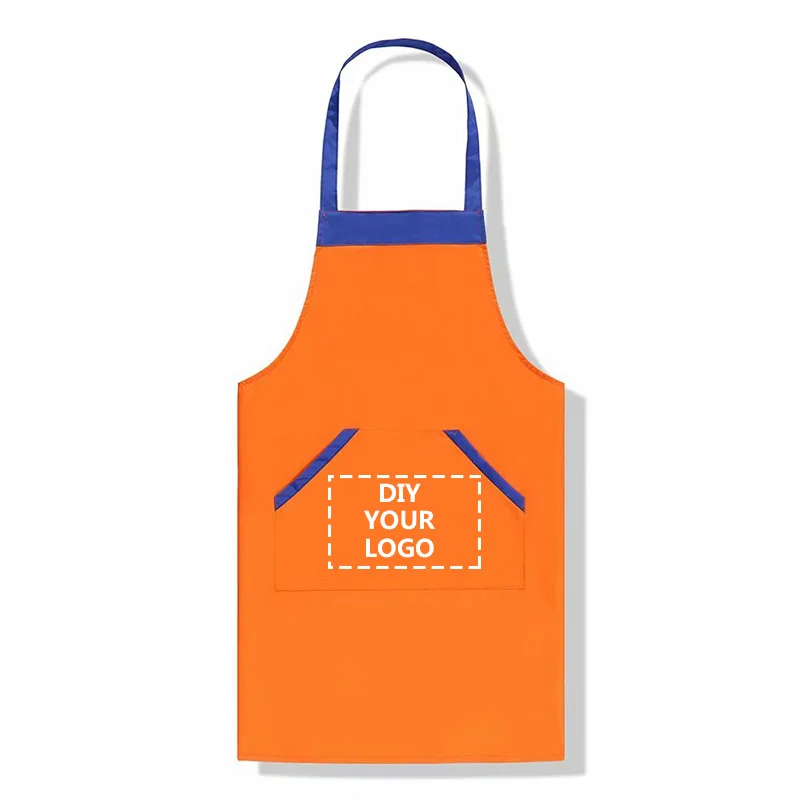 DIY New Pure Color Cooking Kitchen Canvas Apron Unisex Woman Men Chef Waiter Cafe Shop BBQ Hairdresser Aprons