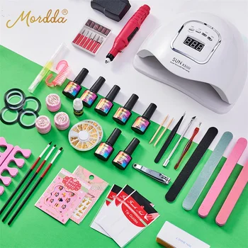 

MORDDA Nail Set UV LED Lamp Dryer With Soak Off Nail Gel Polish Kit Manicure Tools Set Electric Nail Drill For Nail Art DIY Tool