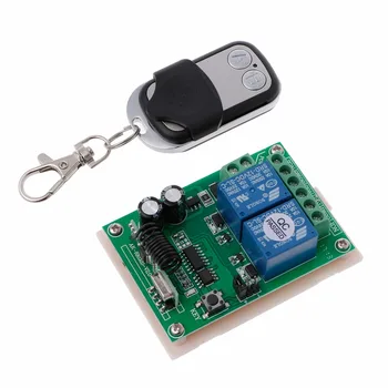 

DC 12V 2CH RF 433MHz Wireless Switch Relay Receiver Module With Remote Control For DC Motor Forward Reverse Controller