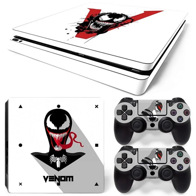 Marvel Spiderman Captain America Vinyl Skin Sticker for PS4 Slim Console and 2 Controllers Decal Cover Game Accessories