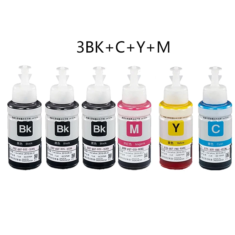 Refil de Tinta Corante para Epson L100 L110 L120 L132 L210 L222 L300 L312 L355 L350 L362 L366 L550 L555 L566 Impressora Cor 70ml - Imagem 3