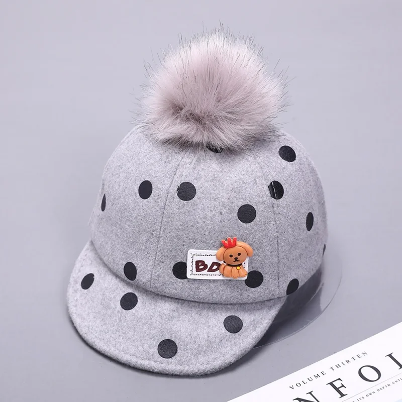 

Baby Cap Small Dog Printed Casual Fashion Baby Polka Dot Printing Hats Kids Toddler Cute Cartoon Visors Children's Caps Soft