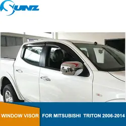 Серебристые окна козырек для Mitsubishi l200 triton 2006-2014 сбоку оконные дефлекторы Дождь гвардии для Mitsubishi l200 2006-2014 SUNZ