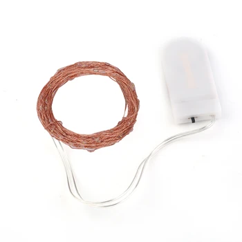 

2M 20 LEDs CR2032 Button Battery Operated LED Copper Wire String Fairy Lights With Milky White Battery Case for Party