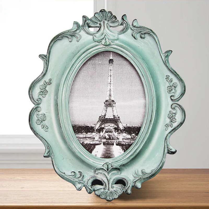 Ретро изделия из смолы, фоторамка, овальная фоторамка, держатель для фотографий, настольные украшения, свадебная фотография, домашний декор, подарок для друга