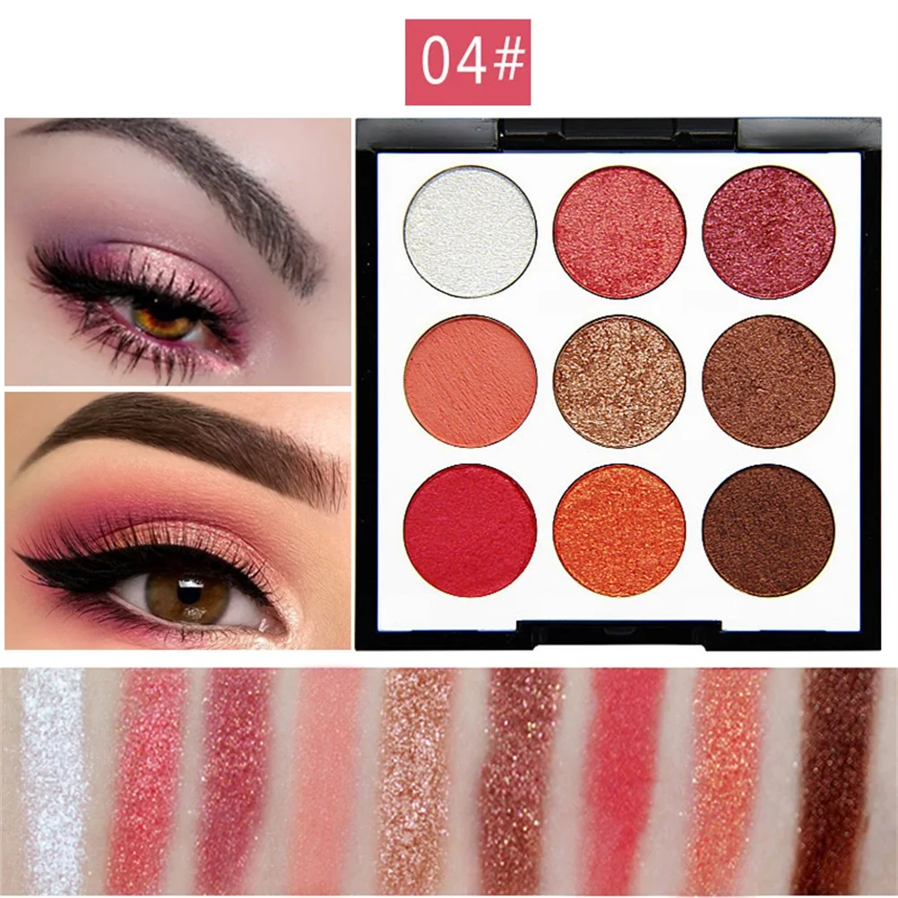 

9 Color Smooth Shimmer Long Lasting Eyeshadow Wine Red Matte Eyeshadow Palette Cosmetic Makeup Palette Suitable for Any Occasion