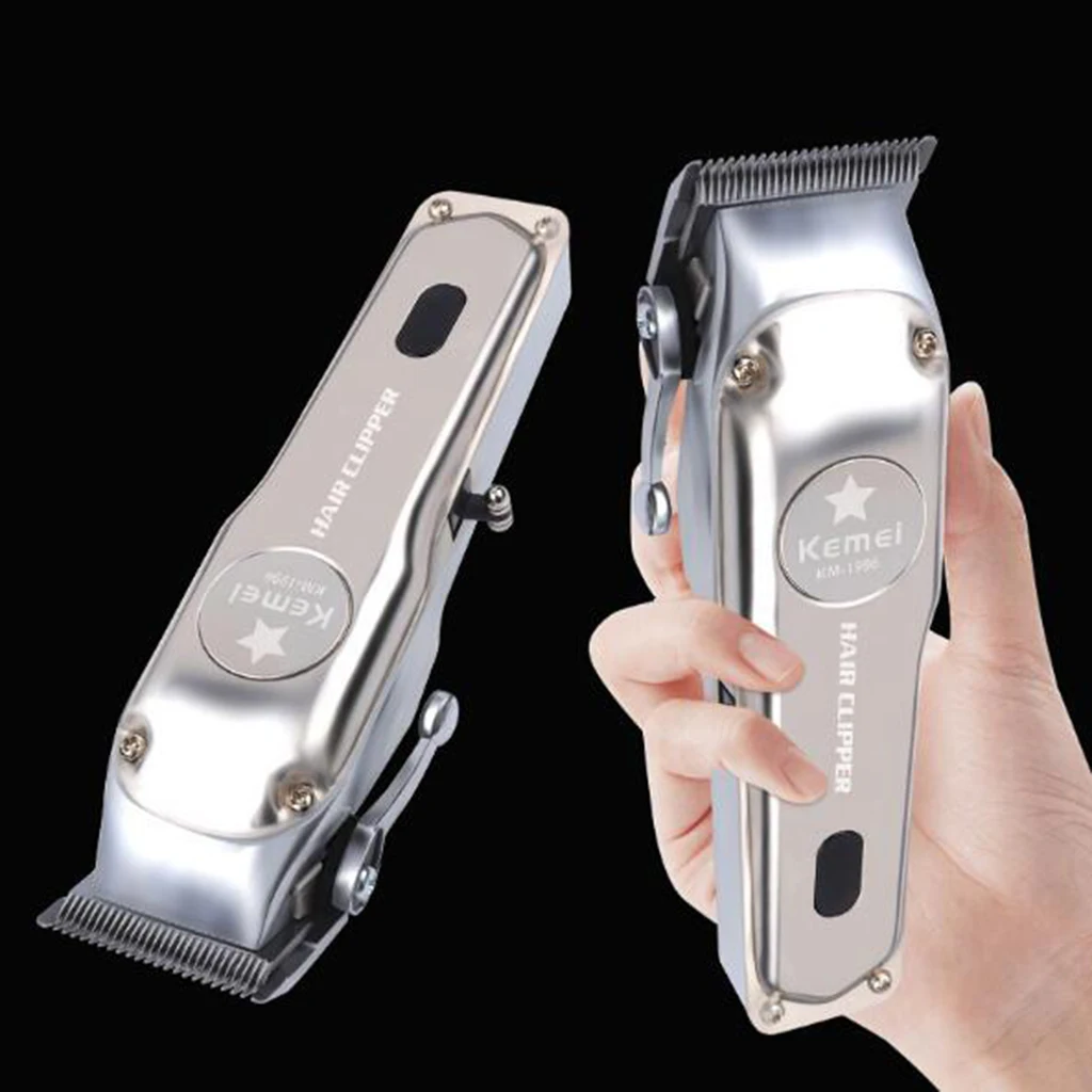 Kemei Professional Electric Hair Clipper KM-1996 Cordless Handy Men's Hair Shaver Barber Hair Cutting Machine Brush Kit New