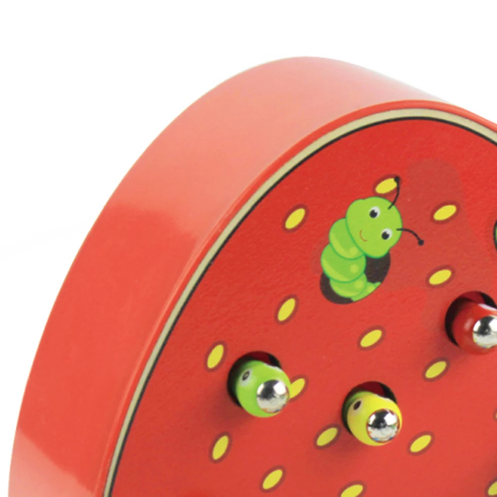 Детские деревянные игрушки 3D головоломка Раннее детство развивающие игрушки ловить червя Игра цвет Когнитивная Магнитная клубника