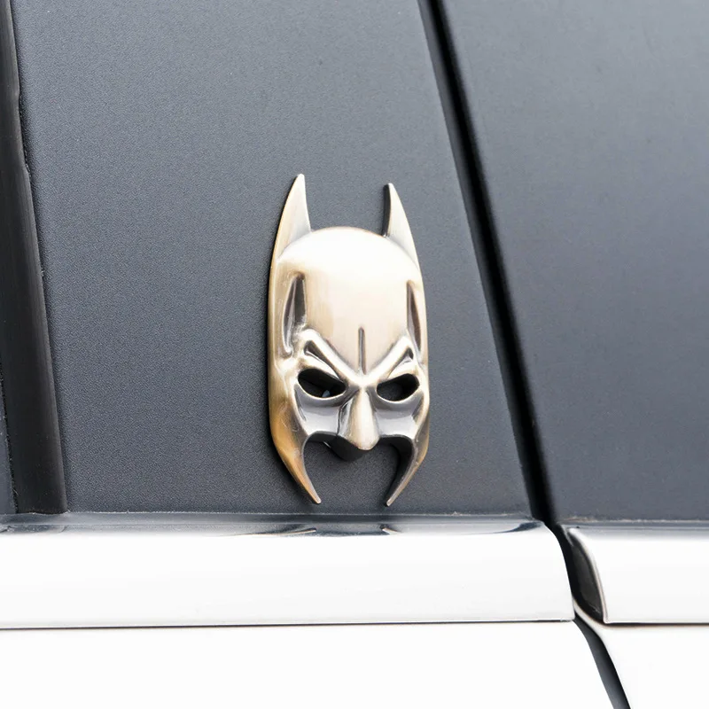 Украшение автомобиля Наклейка 3D металлическая наклейка для автомобиля Наклейка s Бэтмен бампер наклейка s Бэтмен черно-белая с ажурная маска серебро