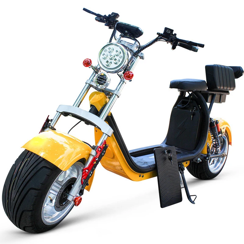 Цвет: желтый Взрослый 60 в 12AH 1500 Вт Электрический скутер Citycoco Halley колеса harley citycoco скутеры мотоцикл Harley CITYCOCO - Цвет: Цвет: желтый
