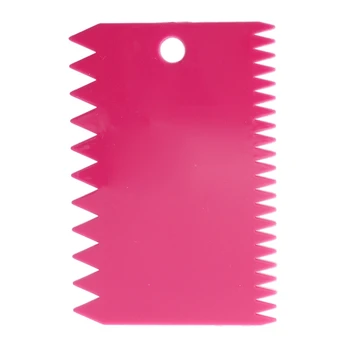 

New 3 PLASTIC CAKE SCRAPERS FONDANT BAKING PLAIN SMOOTH JAGGED EDGE(rose Red)