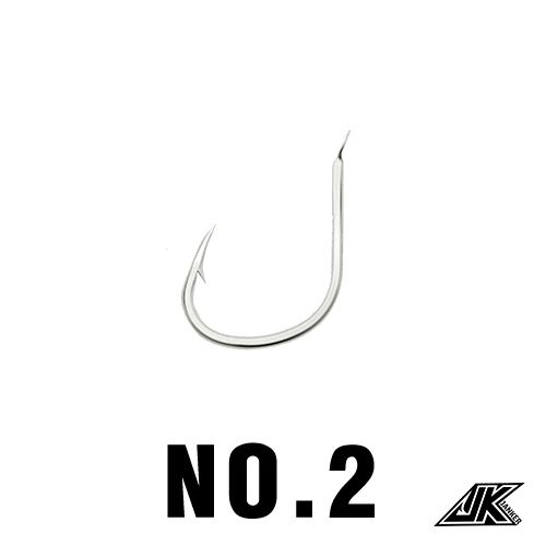 30PCS Pike Jigging Hooks Saltwater Size No.1-2 and 1/0-6/0 Slow Pitch Fishhook Ocean Boat Fishing Accessories Barbed Jig Hook N0.2-30pcs