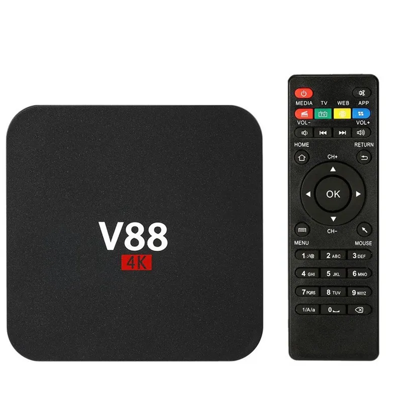 Домашний кинотеатр V88 RK3229 Смарт ТВ приставка плеер 4K четырехъядерный 8 Гб WiFi медиаплеер коробка умный HDTV Box применяется к Android