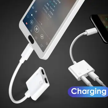 

Dual Type-C Digital Audio Headset Earphone Fast Charging Adapter Cable Converter for xiaomi huawei samsung