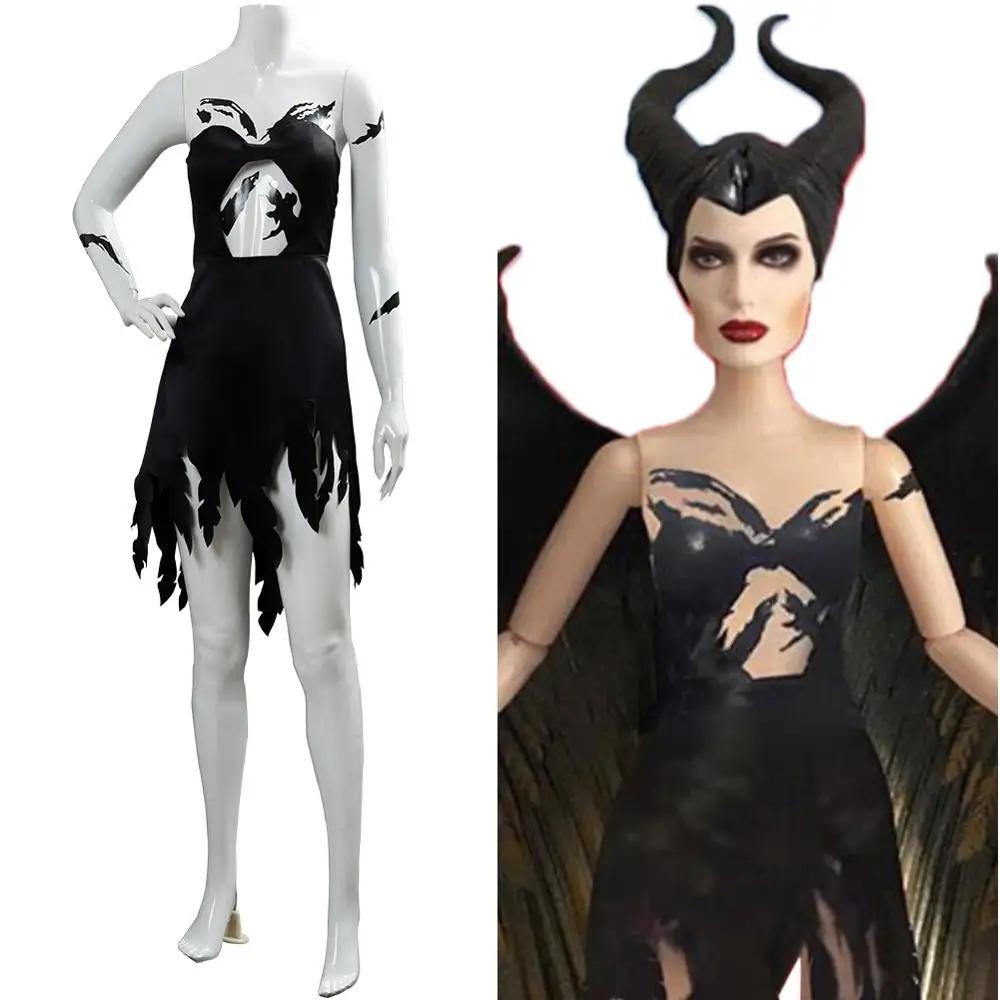 Маскарадный костюм Maleficent поврежденное платье феи королевы злой ведьмы